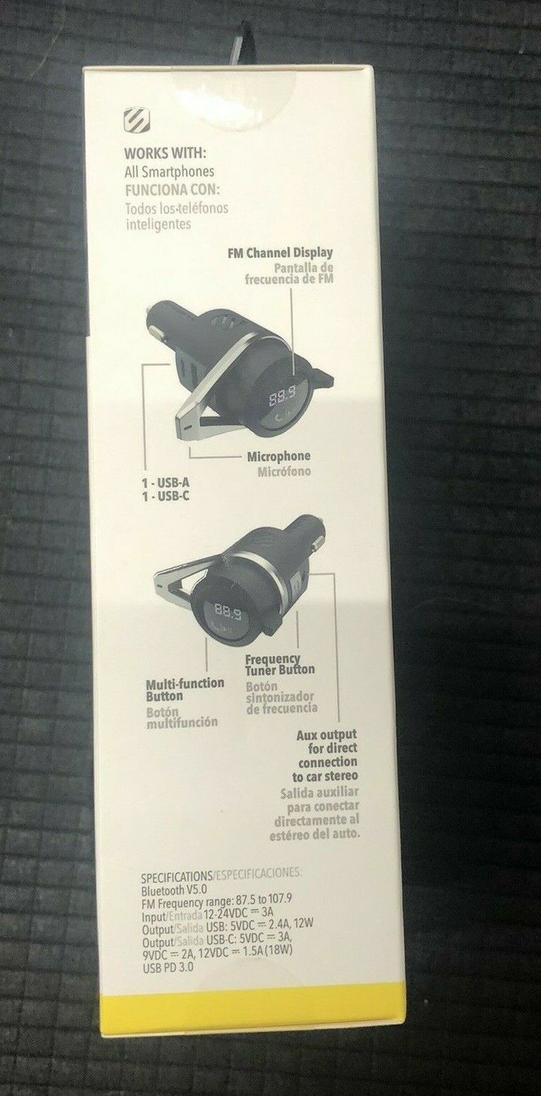 Scosche BTFreq Pro Wireless Hands-Free Car Kit - USB-C, Bluetooth, FM, Dual USB - Fresh Stock Dated February 2026