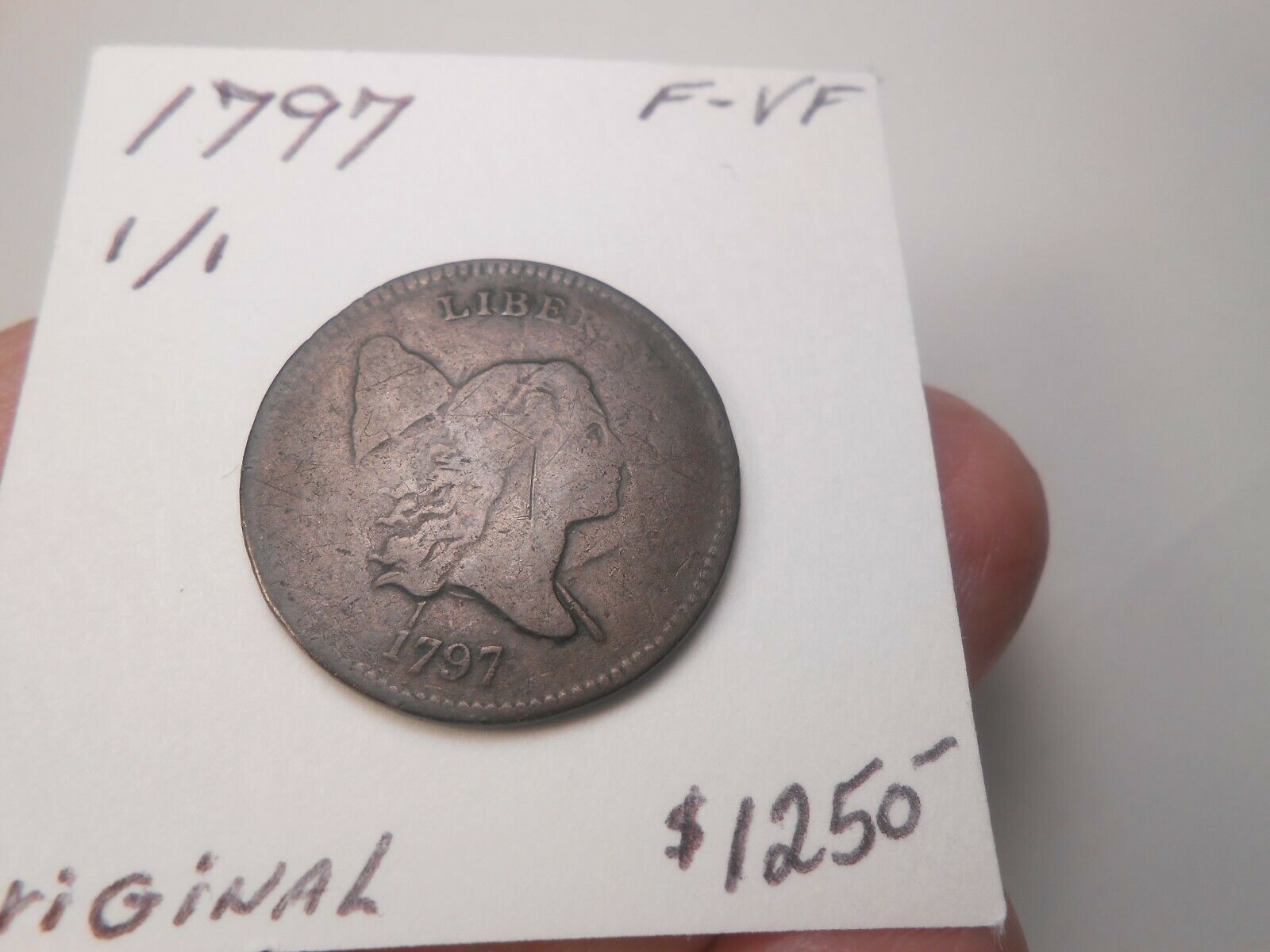 1797 1/1 FLOWING HAIR HALF CENT ORIGINAL! NEVER CLEANED FINE - V.FINE MAKE OFFER - Fresh Stock Dated February 2026