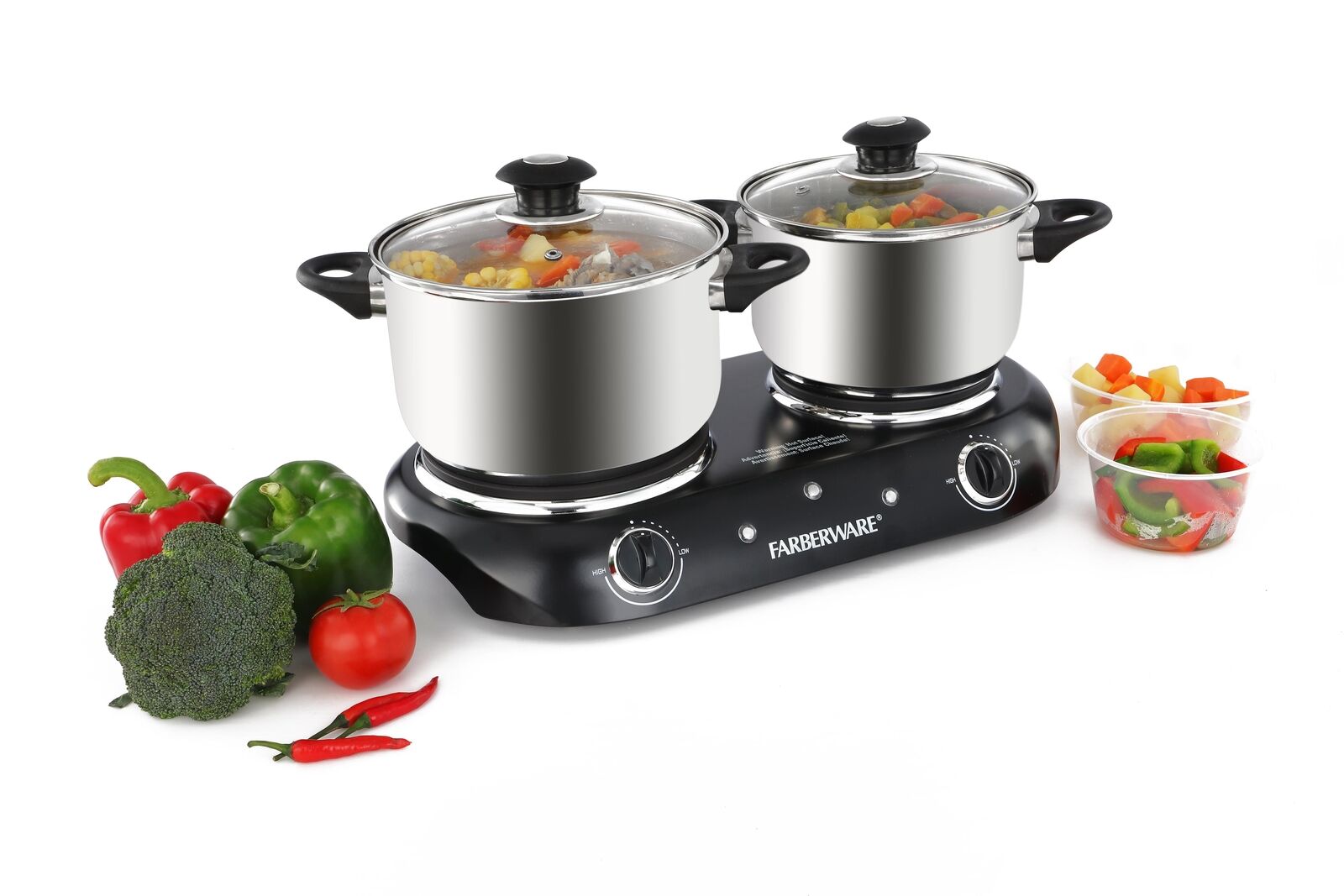 Hot Plate Double Burner Farberware Commercial Electric Portable Countertop Stove - Fresh Stock Dated February 2026