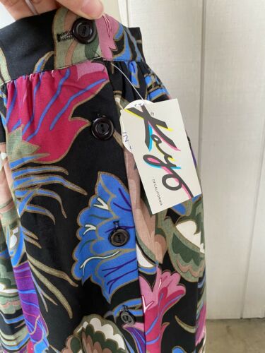 VTG 80’s *deadstock* Floral Foliage Tropical Print cotton Midi skirt 12 - Fresh Stock Dated February 2026