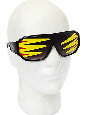Side Spikes Black Sunglasses Shield Macho Man Randy Savage Costume Party Shades - Fresh Stock Dated February 2026