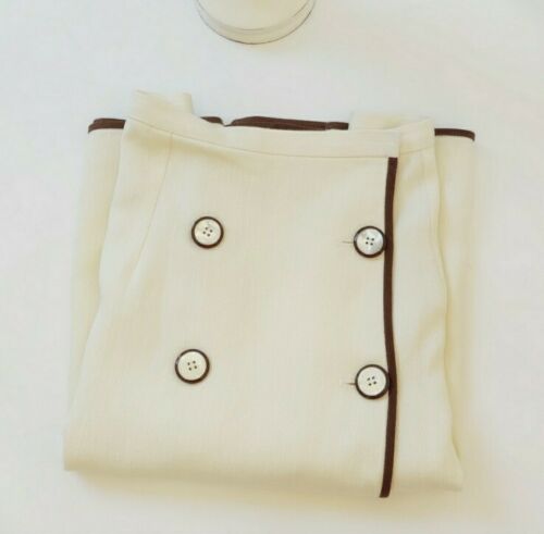 Vintage Valentino Boutique Linen Pearl Skirt 12 - Fresh Stock Dated February 2026