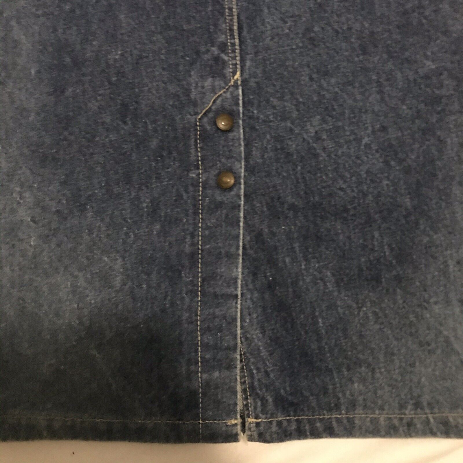 Vintage 80s Levis Denim Midi Pencil Skirt 10 Blue Jean Snap Slit Vent Cotton USA - Fresh Stock Dated March 2026