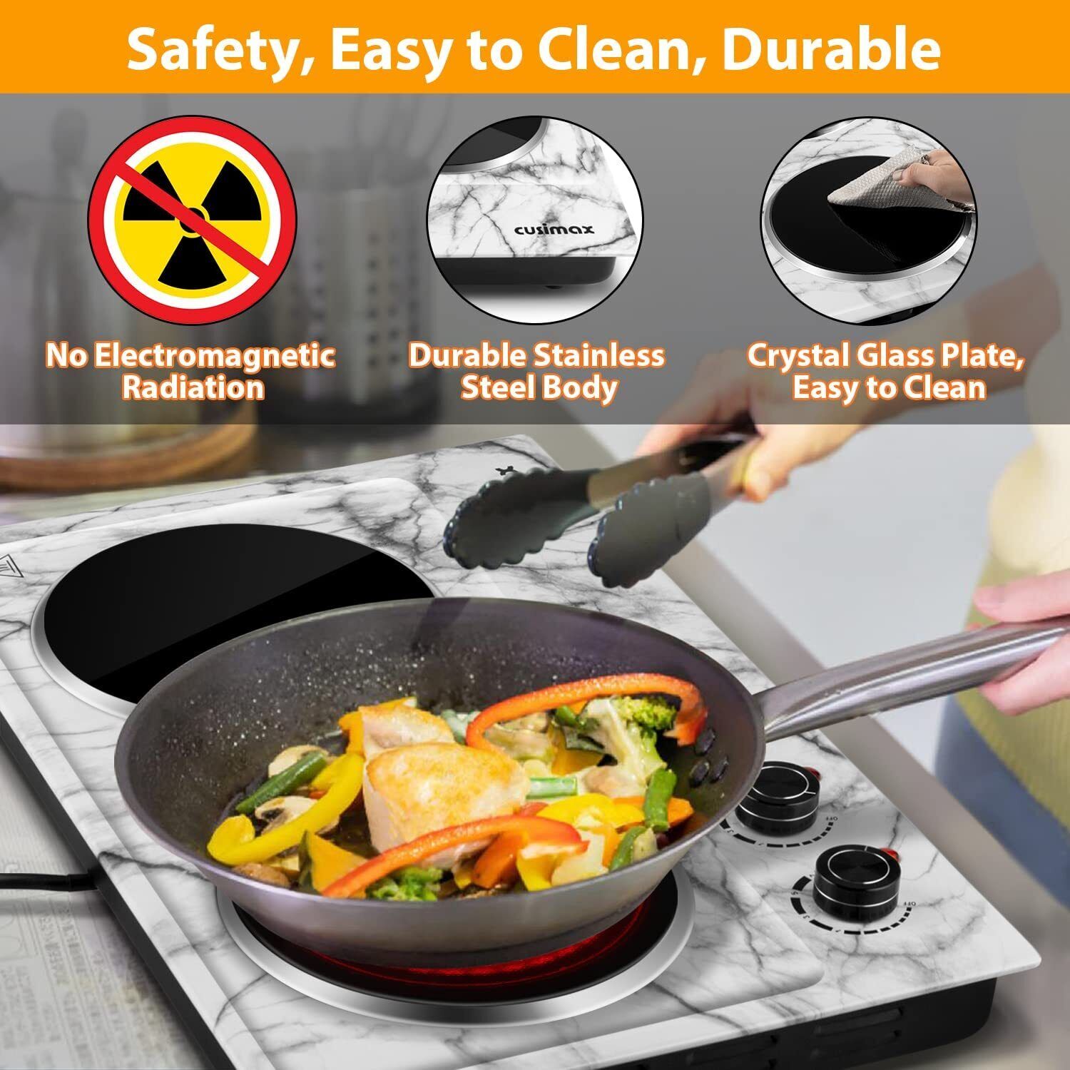 Estufa Cocina Electrica De 2 Hornillas Portatil Para Casa Apartamento Campamento - Fresh Stock Dated February 2026