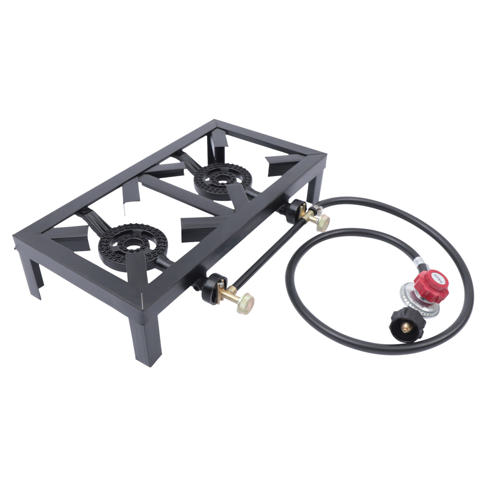 2 Propane Gas Burner Double Portable Camping Stoves Portable w/Adjustable Hose - Fresh Stock Dated February 2026