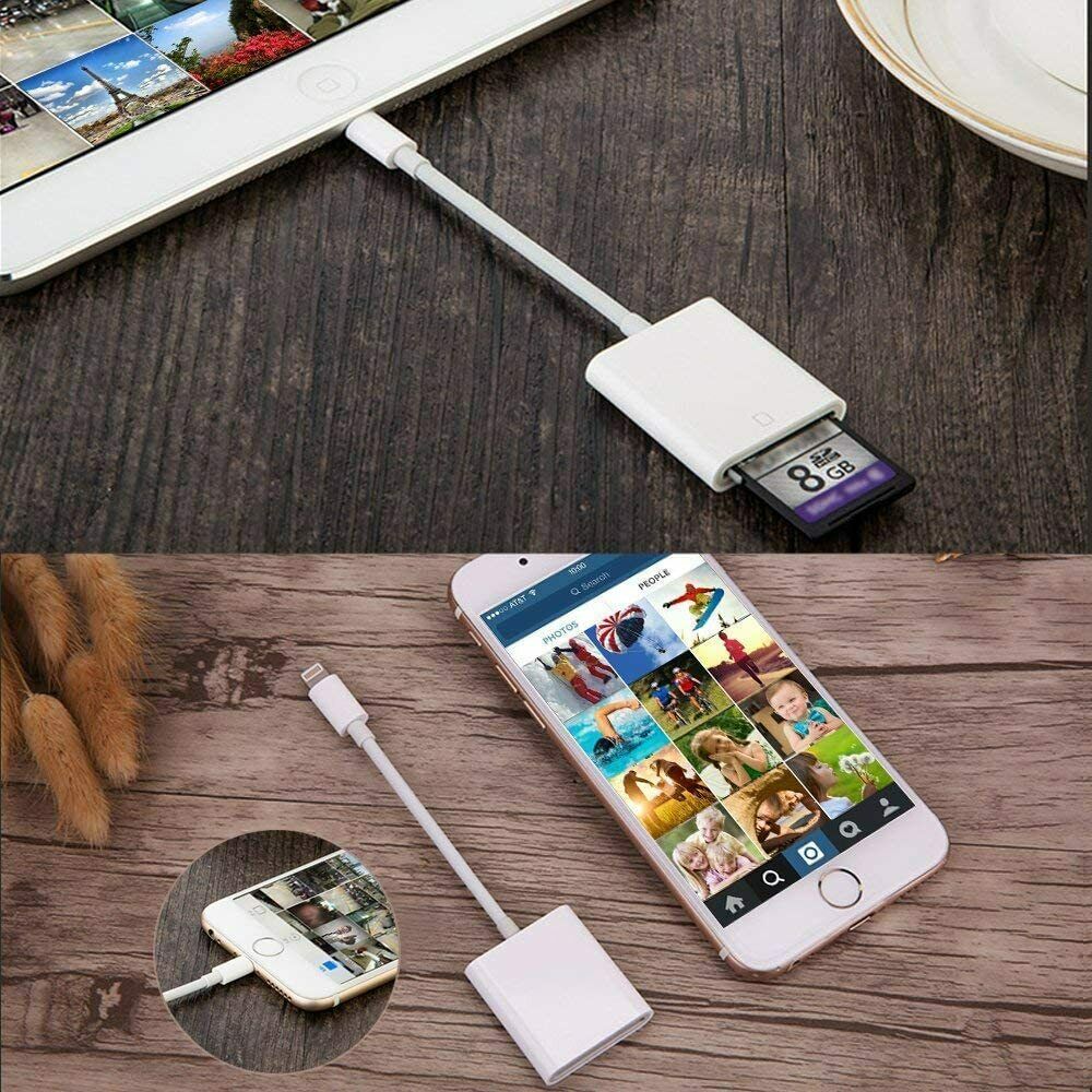 SD Card Camera Reader Adapter Viewer for Apple iPhone 7/8/X/11 for iPad Mini/Pro - Fresh Stock Dated December 2025