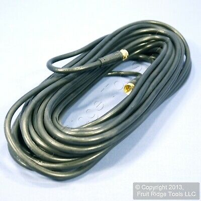Leviton Black 50' Coaxial Video Cable w/ GOLD PLUG Ends F-Type RG59 C5851-50G - Fresh Stock Dated December 2025