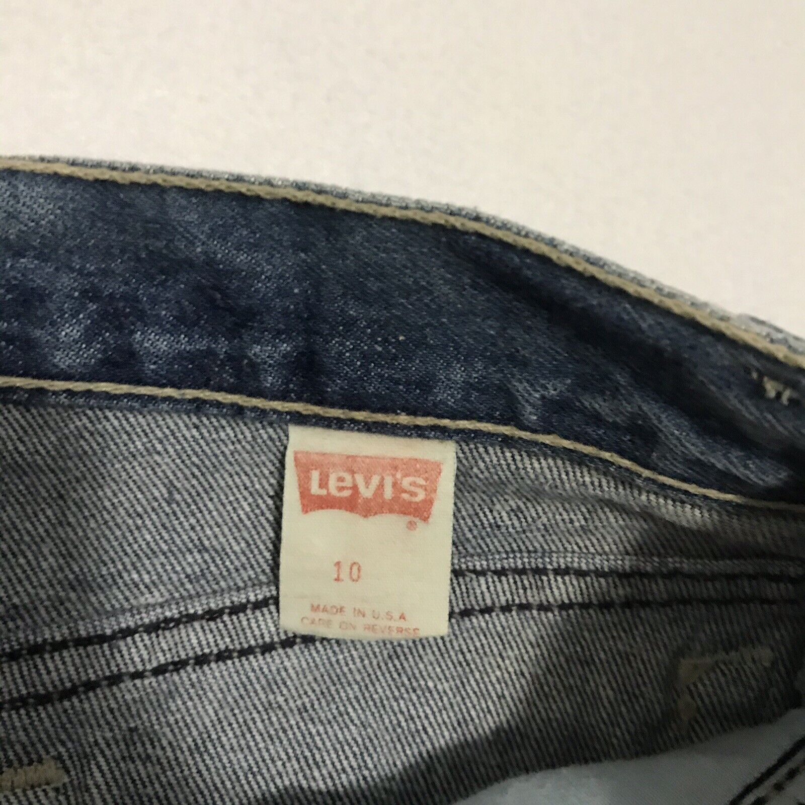 Vintage 80s Levis Denim Midi Pencil Skirt 10 Blue Jean Snap Slit Vent Cotton USA - Fresh Stock Dated March 2026