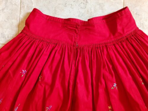 VTG 1940's Red Embroidered Folklore Skirt with Apron - Fresh Stock Dated February 2026