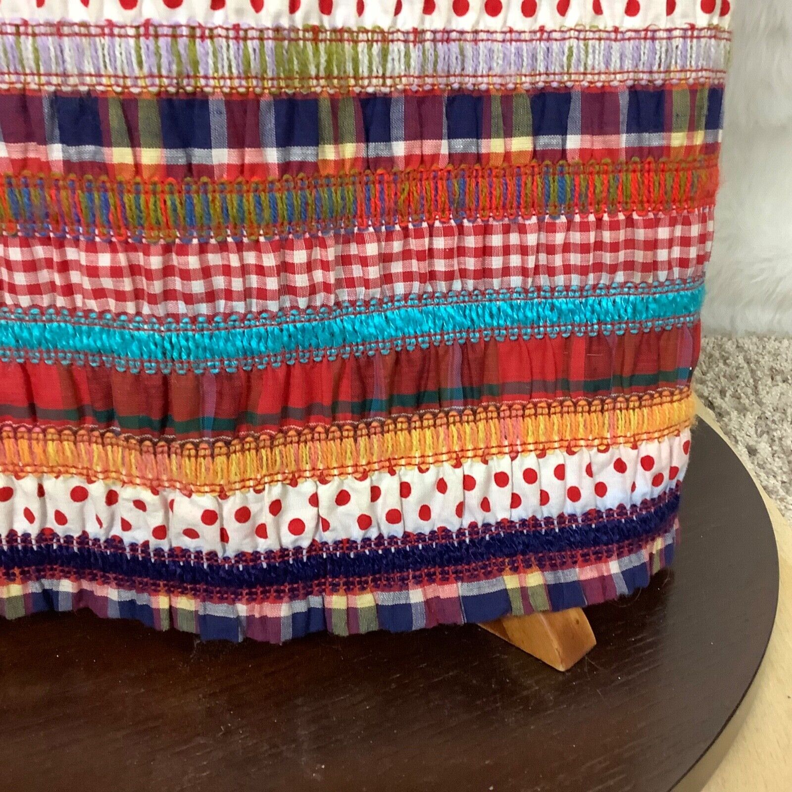 Vintage 60s 70s Embroidered Crochet Patchwork Smocked Maxi Skirt - Fresh Stock Dated December 2025