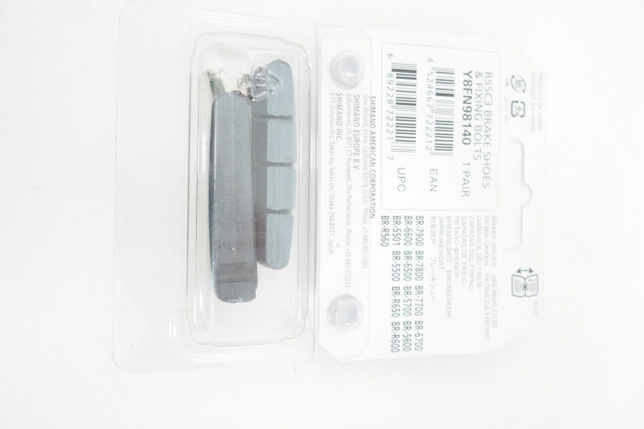 New! Shimano R55C3 Brake Shoes For Carbon Rim Dura-Ace and Ultegra 105 (Black) - Fresh Stock Dated February 2026