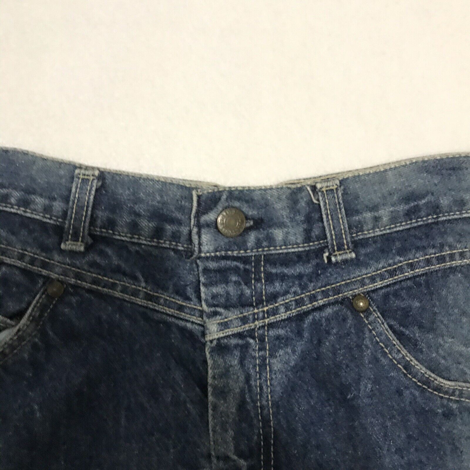 Vintage 80s Levis Denim Midi Pencil Skirt 10 Blue Jean Snap Slit Vent Cotton USA - Fresh Stock Dated March 2026