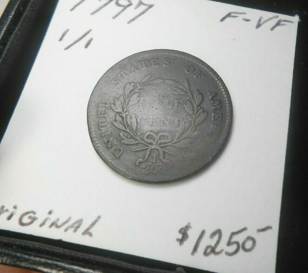 1797 1/1 FLOWING HAIR HALF CENT ORIGINAL! NEVER CLEANED FINE - V.FINE MAKE OFFER - Fresh Stock Dated February 2026