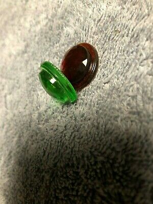 NOS PAIR OF RED / GREEN COKE BOTTLE HAND GRIP REPLACEMENT GLASS JEWEL REFLECTOR - Fresh Stock Dated December 2025