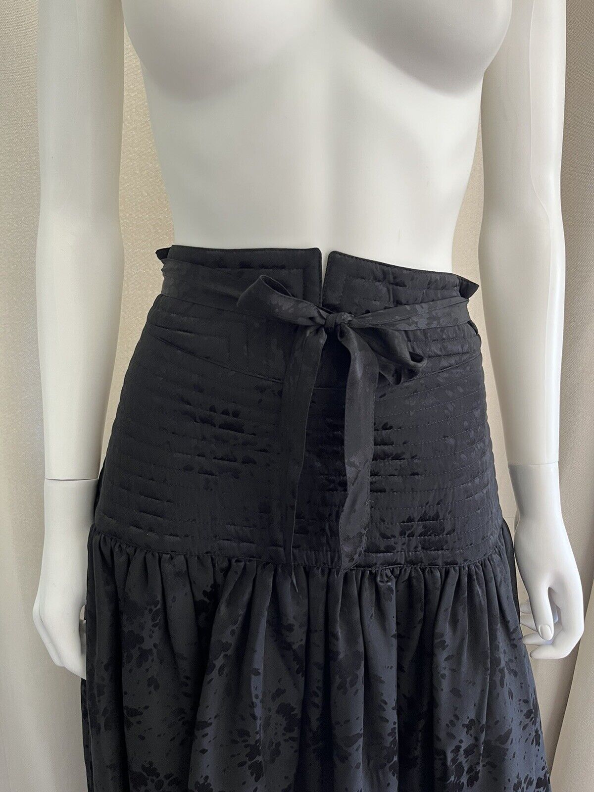 Wayne Clark for Aline Marelle Vintage 12 Medium Black Silk Quilted Corset Skirt - Fresh Stock Dated March 2026