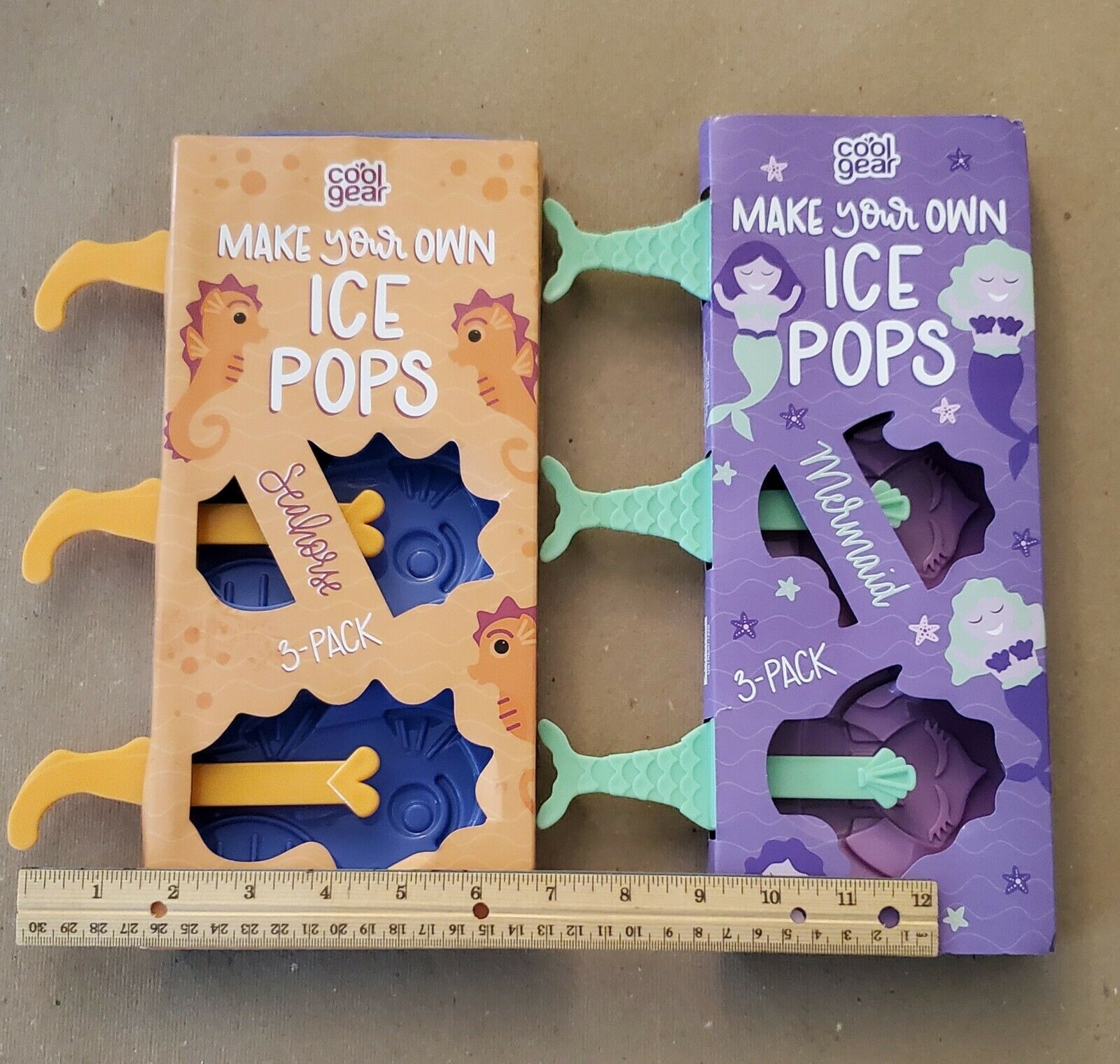 New Cool Gear Make Your Own Ice Pops Popsicle Mold Seahorse & Mermaid Set Summer - Fresh Stock Dated February 2026