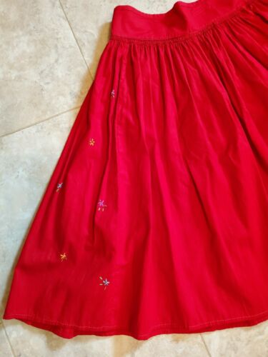 VTG 1940's Red Embroidered Folklore Skirt with Apron - Fresh Stock Dated February 2026