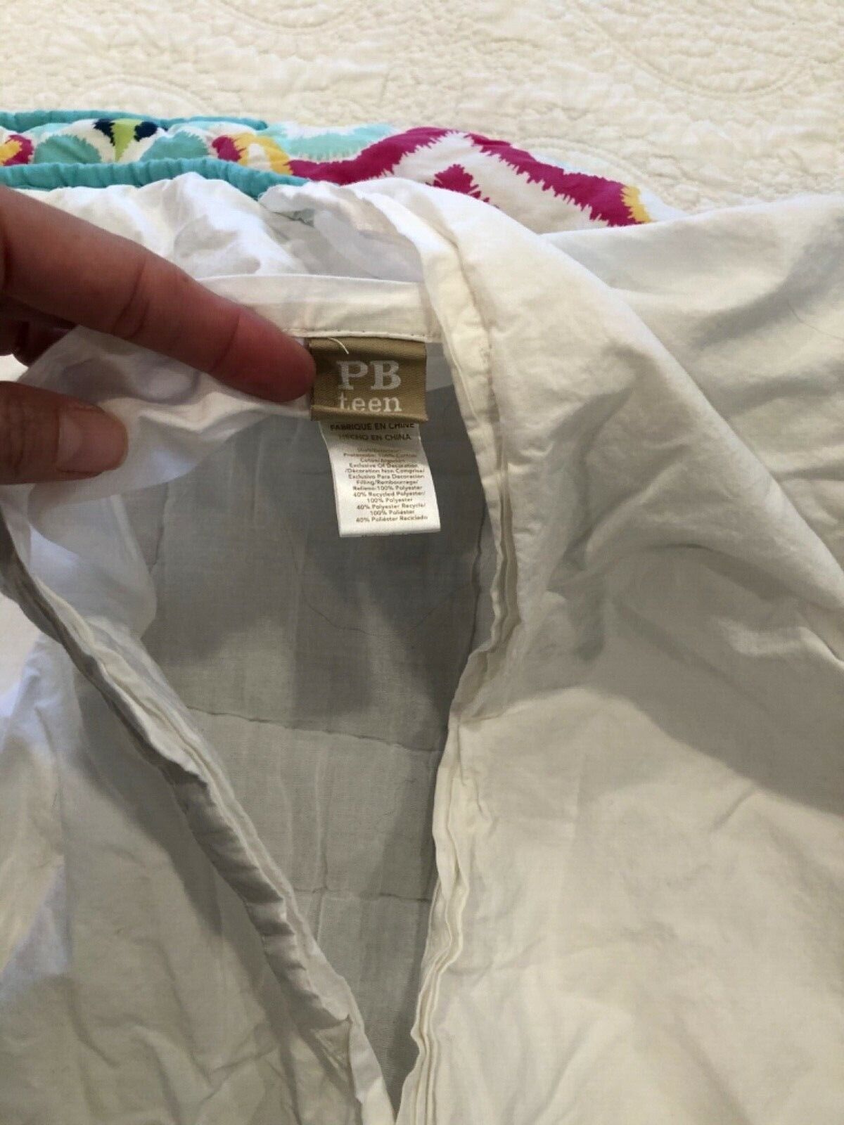 PB Teen set of 2 pillow shams in patchwork pattern standard size - Fresh Stock Dated February 2026