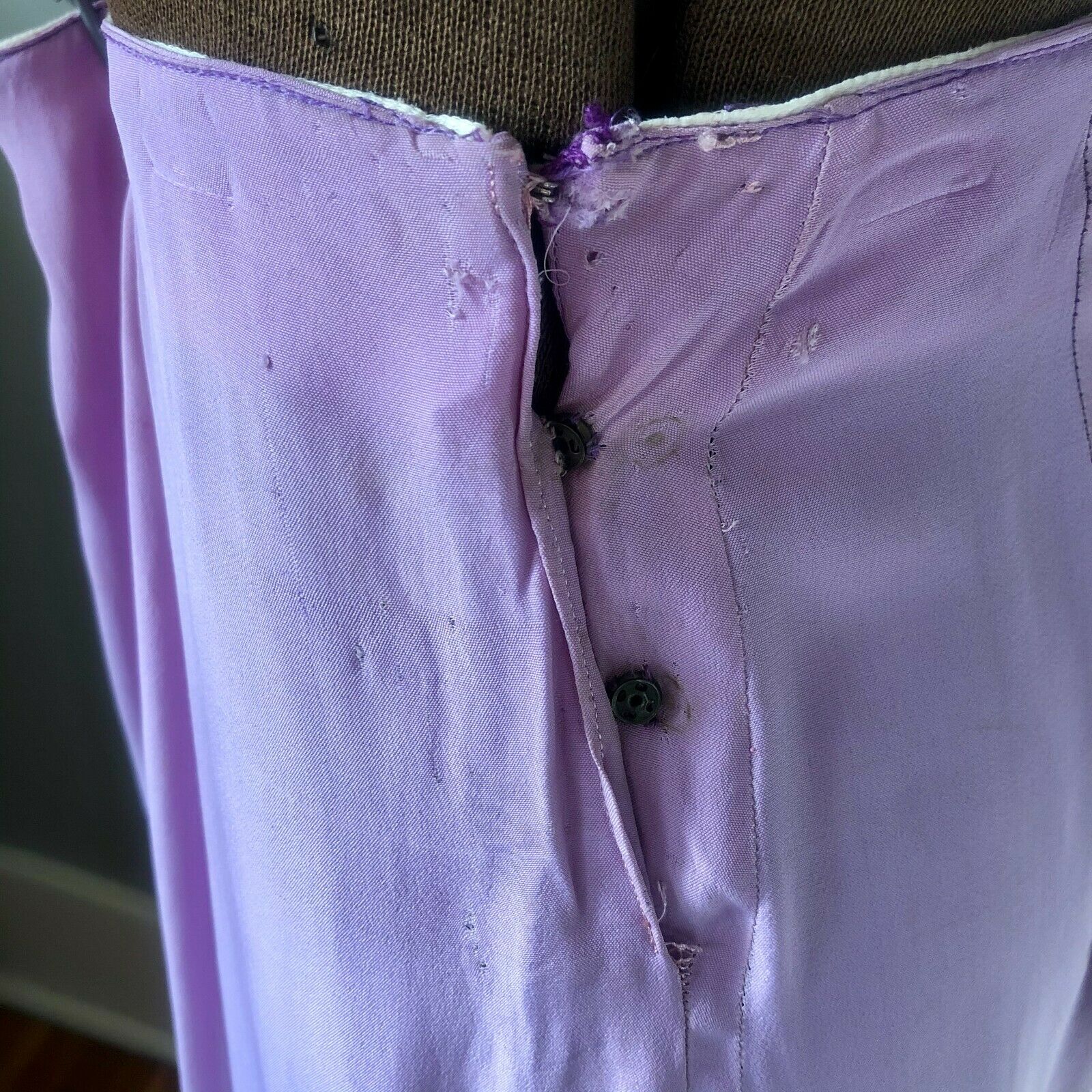 VINTAGE 1930's LAVENDER SILK JAPANESE WEDDING SKIRT W/ TRAIN & EMBROIDERY PURSE - Fresh Stock Dated February 2026