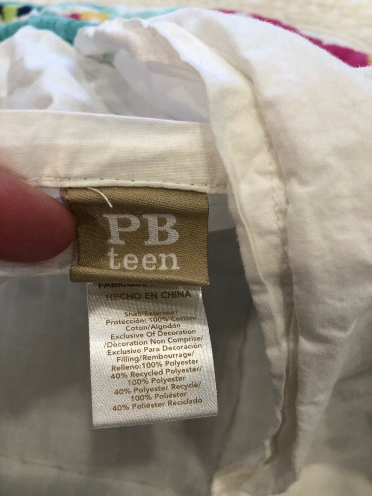 PB Teen set of 2 pillow shams in patchwork pattern standard size - Fresh Stock Dated February 2026