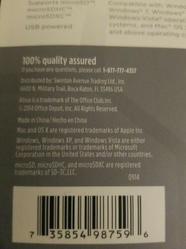 3 ATIVA Micro Card Readers NEW! USB POWERED - Fresh Stock Dated February 2026