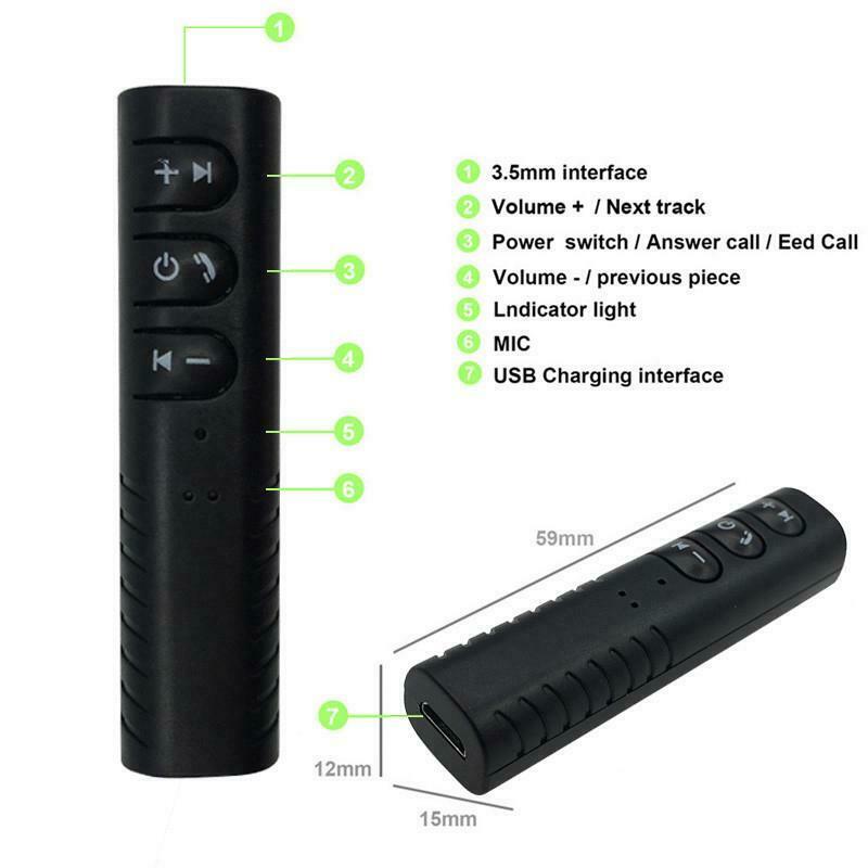 Wireless Bluetooth Receiver 3.5mm aux FOR HEADPHONES Stereo Music Car Adapter - Fresh Stock Dated February 2026