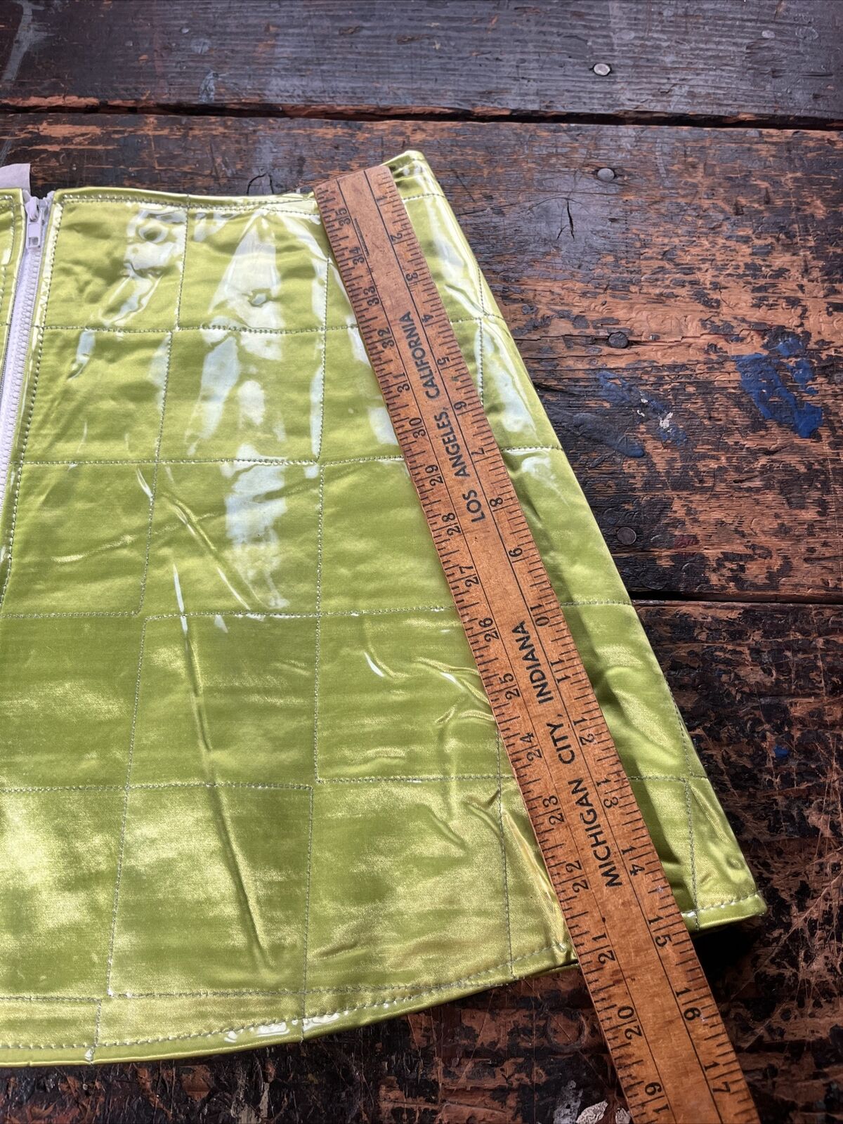 vintage green plastic raver skirt 1990’s y2k sporty XL - Fresh Stock Dated December 2025