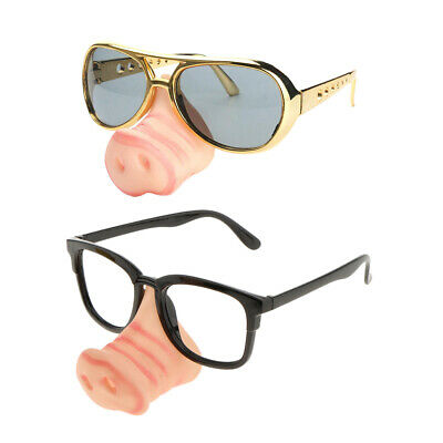 2/pack Novelty Pig Nose Sunglasses Funny Piggy Snout Fancy Dress Party Props - Fresh Stock Dated February 2026