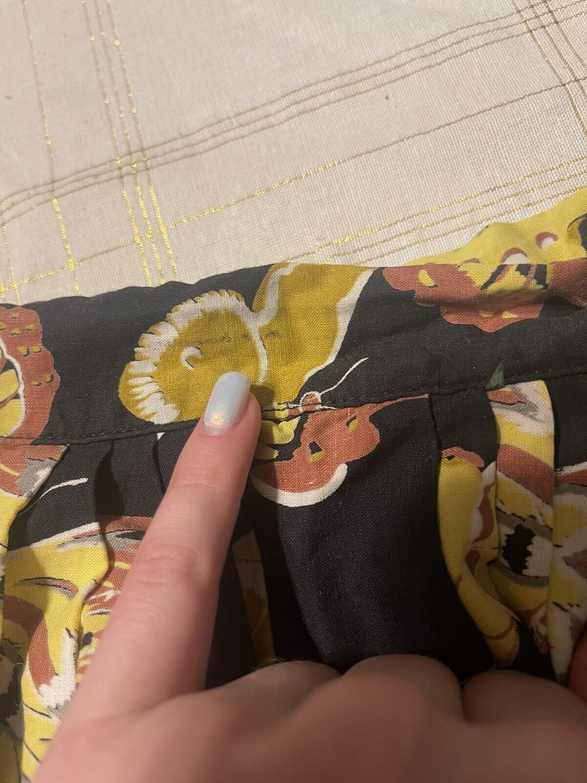 1950's Black Vintage Retro Yellow Brown Butterfly Novelty Print Skirt Small - Fresh Stock Dated March 2026