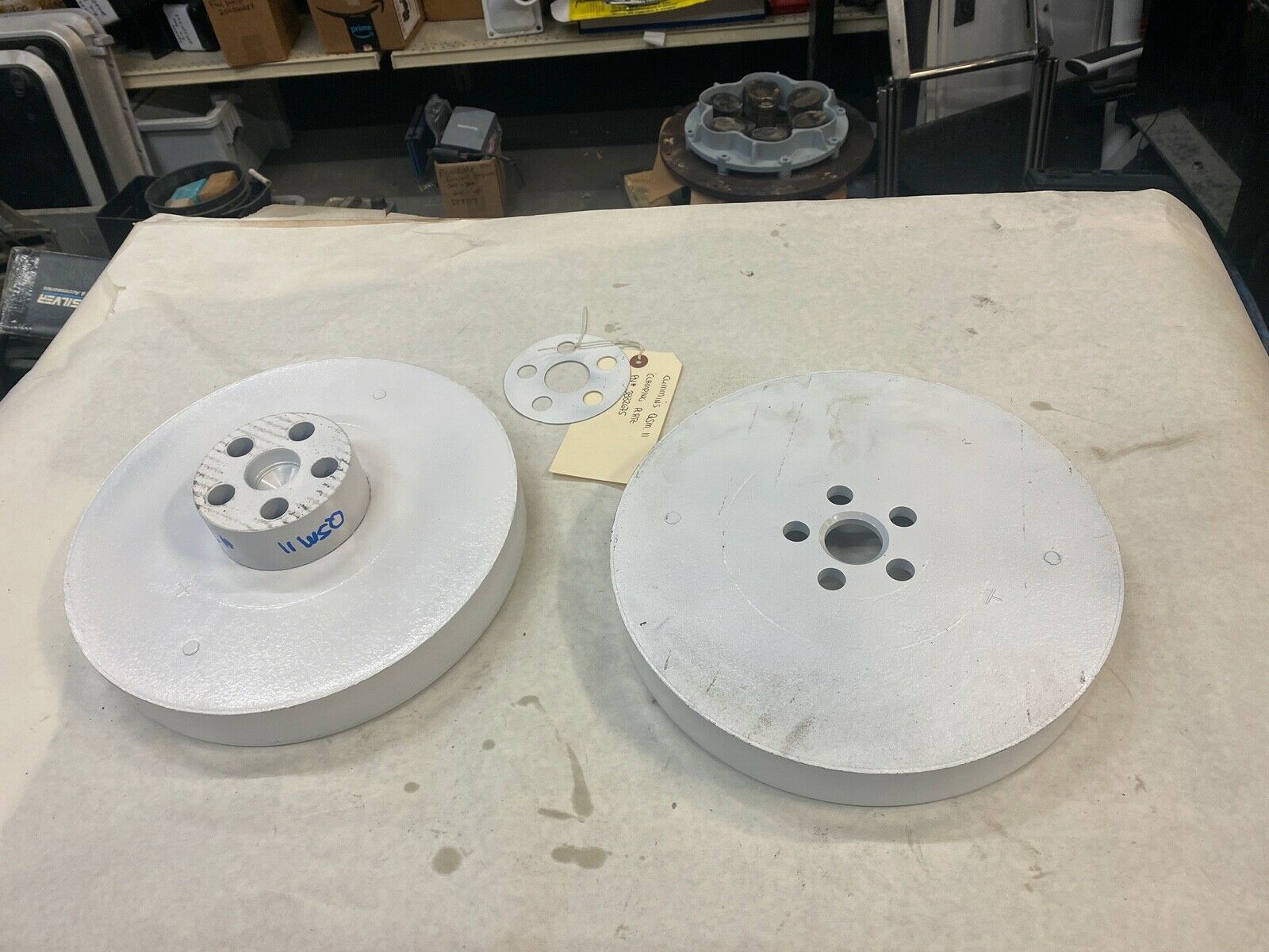 Cummins QSM11 Vibration Damper 3161942 w/ crankshaft adapter 3417651 and clampin - Fresh Stock Dated February 2026