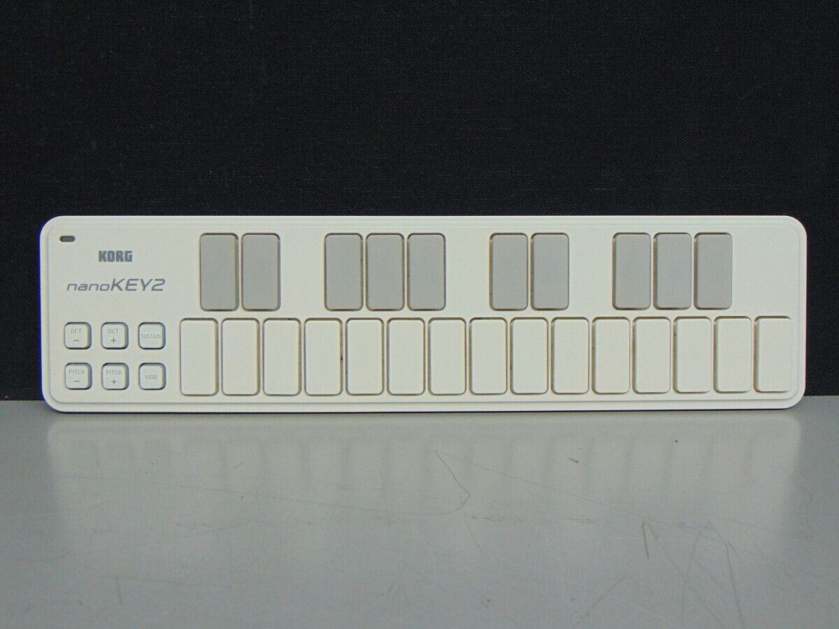 Korg nanoKEY2 Slimline USB MIDI Controller, White (MB1030991) - Fresh Stock Dated February 2026