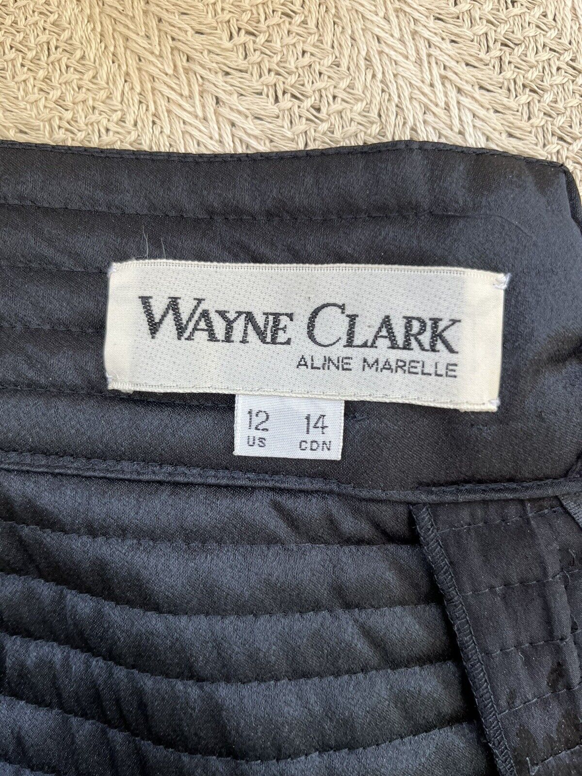 Wayne Clark for Aline Marelle Vintage 12 Medium Black Silk Quilted Corset Skirt - Fresh Stock Dated March 2026