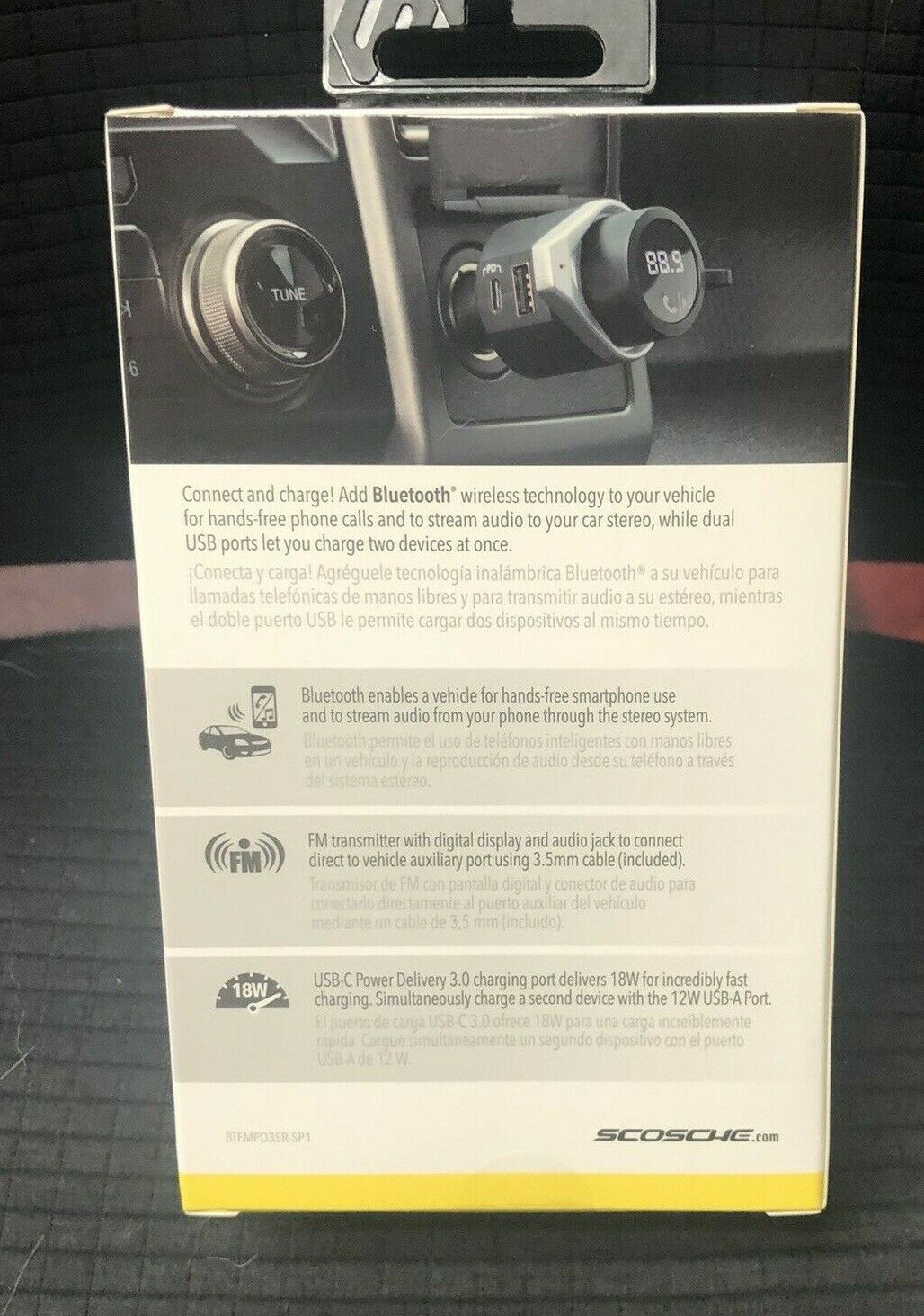 Scosche BTFreq Pro Wireless Hands-Free Car Kit - USB-C, Bluetooth, FM, Dual USB - Fresh Stock Dated February 2026