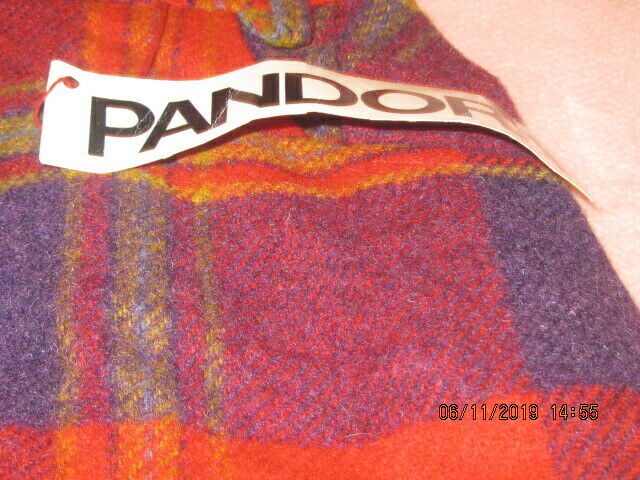 NEW  AWESOME SMALL  PANDORA RED PLAID WOOL SKIRT 23 WAIST 26 LONG - Fresh Stock Dated February 2026