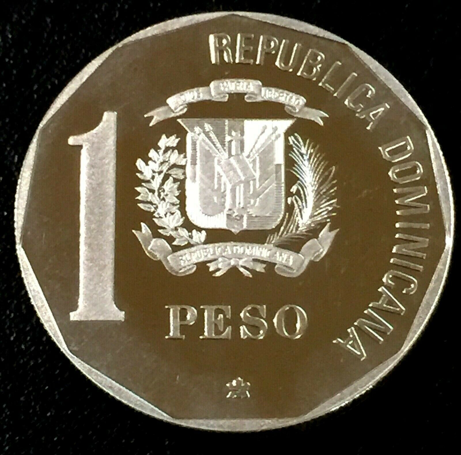 DOMINICAN REPUBLIC 1 Peso 1989 Proof Silver Evangelization - Fresh Stock Dated December 2025