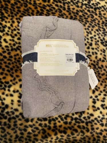 Pottery Barn Teen Emily & Meritt Scallop Ruffle Sham Standard Charcoal NEW D5 - Fresh Stock Dated December 2025