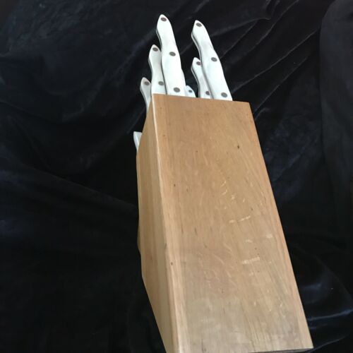 Cutco Knife Set - Pearl White handles 13 Pieces Including Block & 5 Stake Knives - Fresh Stock Dated December 2025