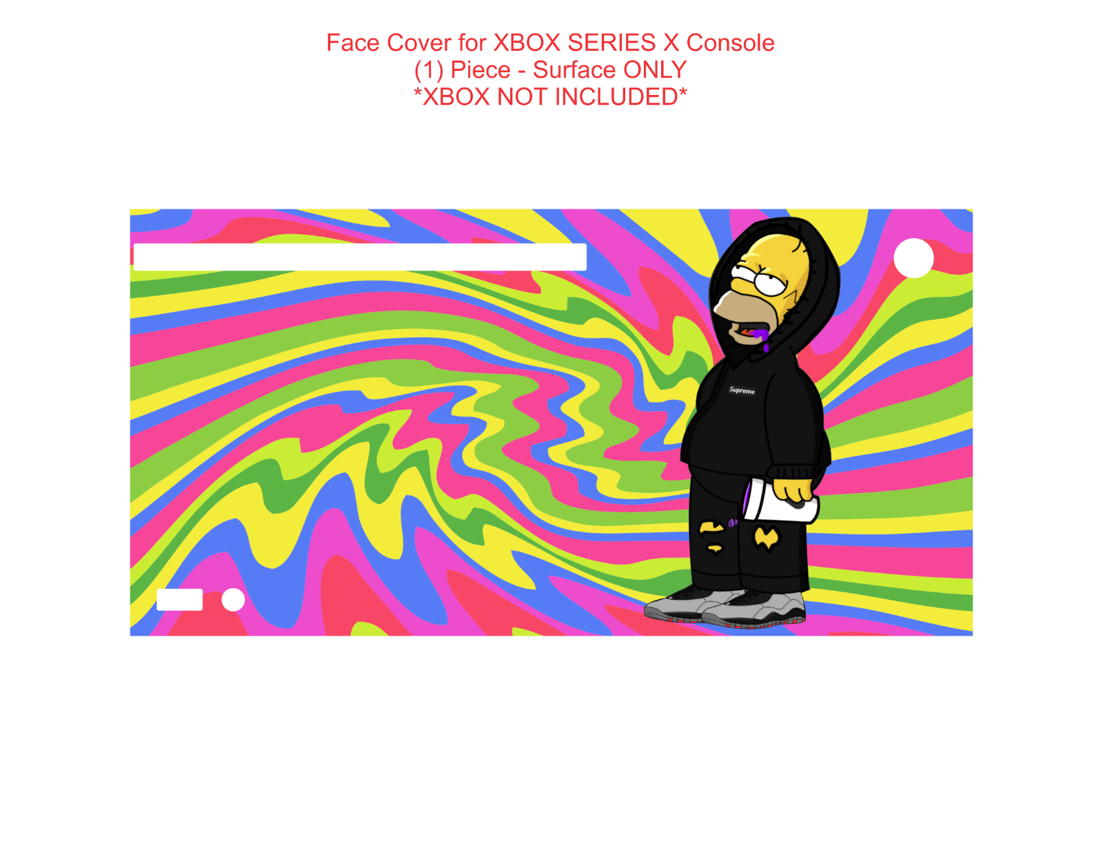 Wrap Skin Decal For XBOX SERIES X CONSOLE  Trippy Rainbow Wavy Lean Syrup Homer - Fresh Stock Dated December 2025