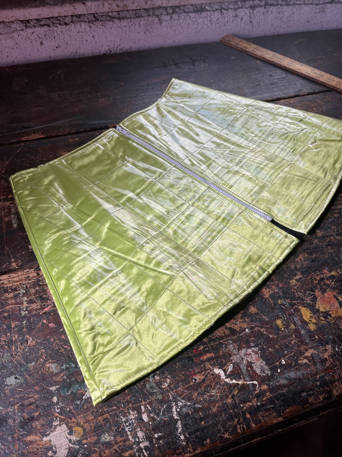 vintage green plastic raver skirt 1990’s y2k sporty XL - Fresh Stock Dated December 2025