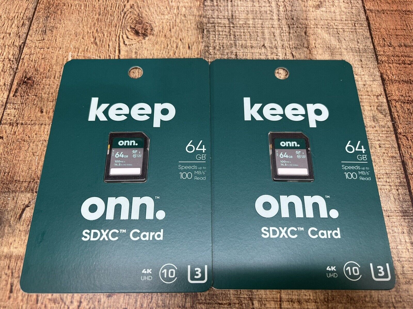 64GB SDXC Flash Memory Card, up to 100MB/s read speed  ONN 2-Pack Free Shipping - Fresh Stock Dated February 2026