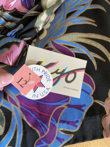 VTG 80’s *deadstock* Floral Foliage Tropical Print cotton Midi skirt 12 - Fresh Stock Dated February 2026