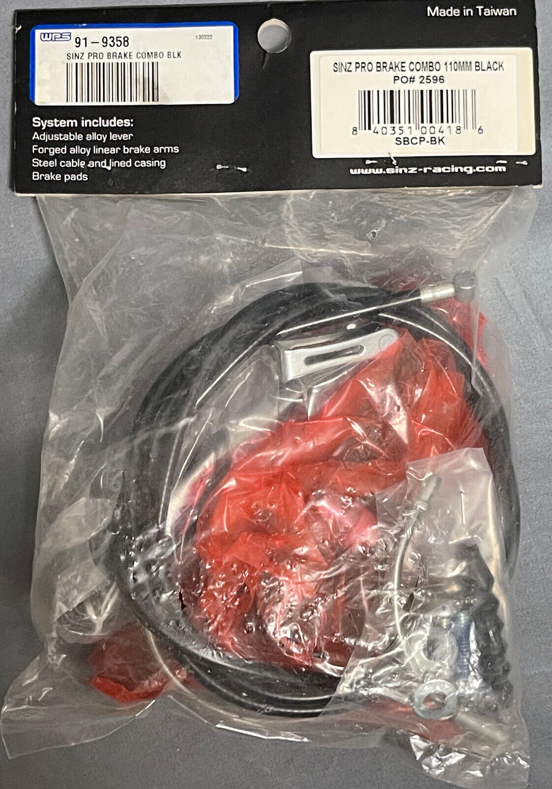 SINZ Pro BMX Brake Combo 110 MM Black BRAND NEW - Fresh Stock Dated February 2026