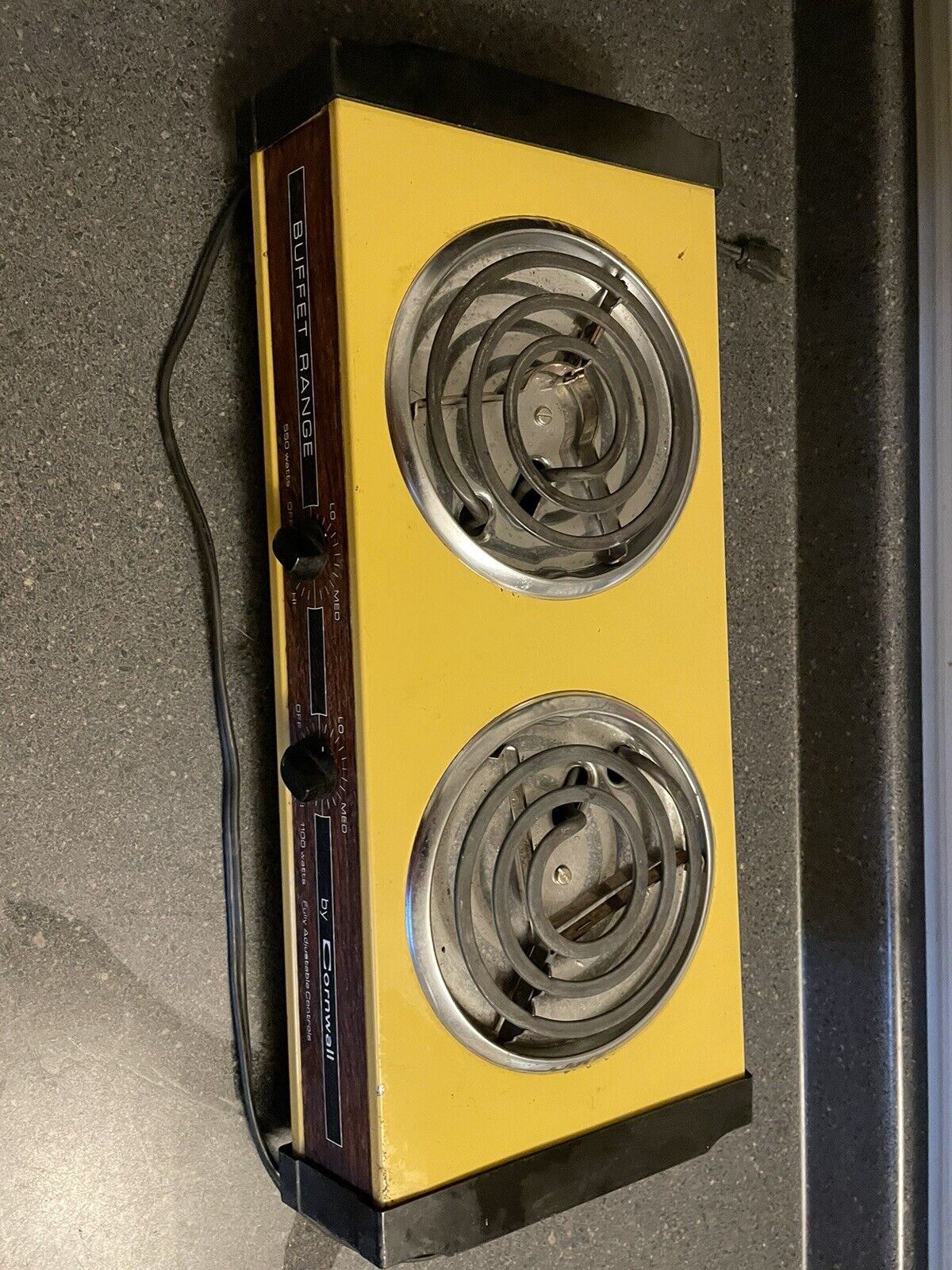 Rare Vintage Table Top Gold Range Electric 2 Burner Stove Cook Top Works Great - Fresh Stock Dated February 2026