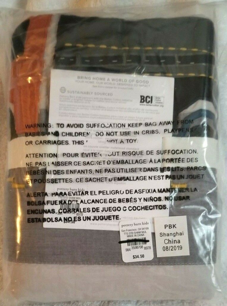 Pottery Barn Kids THINGS THAT GO Quilted Sham STANDARD NEW #P133 - Fresh Stock Dated December 2025