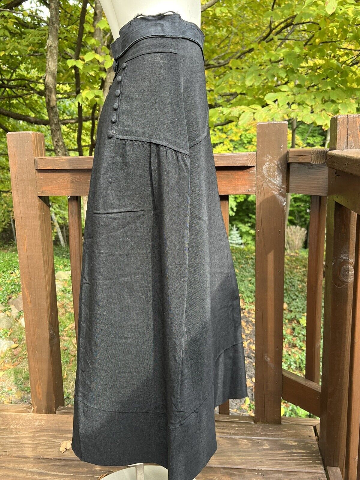 Antique Edwardian Victorian Black Skirt Button Details Mourning Museum Quality - Fresh Stock Dated March 2026