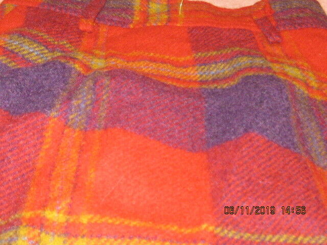 NEW  AWESOME SMALL  PANDORA RED PLAID WOOL SKIRT 23 WAIST 26 LONG - Fresh Stock Dated February 2026