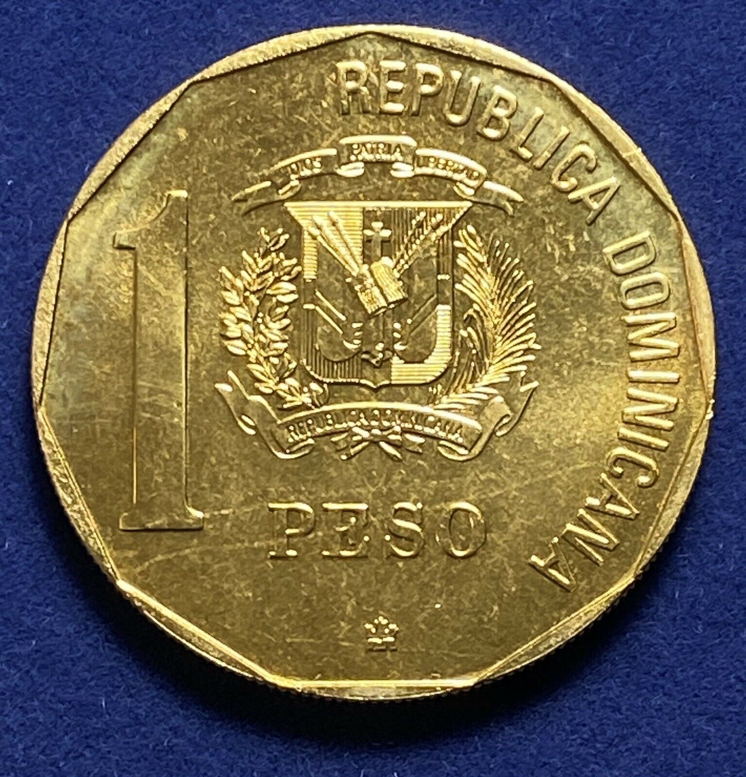 DOMINICAN REPUBLIC 1 Peso 1989  Discovery and Evangelization Gold Plated - Fresh Stock Dated February 2026