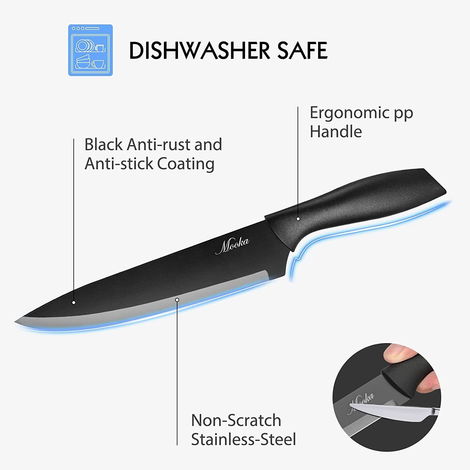 Knife Set Sharp Stainless Steel Professional Chef Cutlery Steak Kitchen Knives - Fresh Stock Dated February 2026