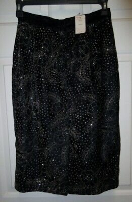 VTG Scott McClintock 10 Velvet Skirt Sparkle Floral Glittery Cocktail Party NWT - Fresh Stock Dated March 2026