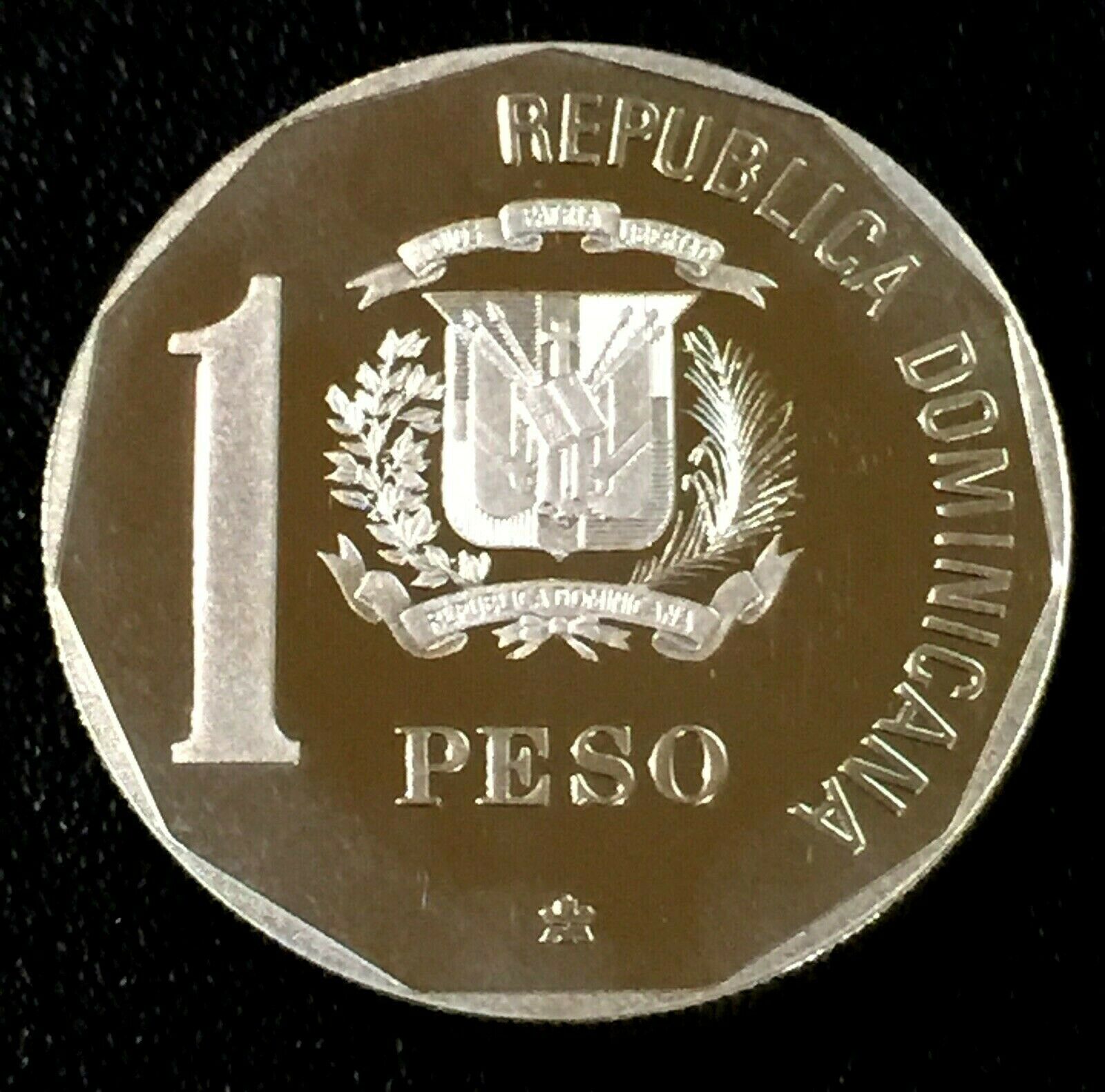 DOMINICAN REPUBLIC 1 Peso 1989 Proof Silver Evangelization - Fresh Stock Dated December 2025